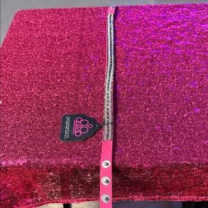 Pink Sequin Dog Collar with Rhinestones